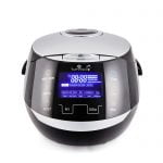 Yum Asia Sakura rice cooker in black colour front on view