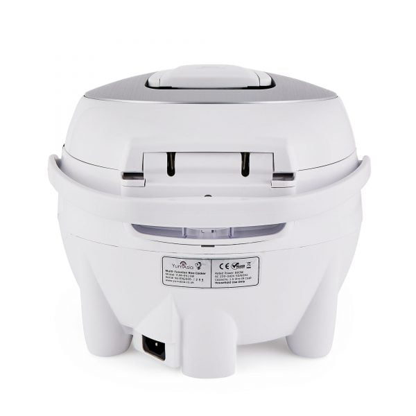 Sakura white rice cooker rear by Yum Asia