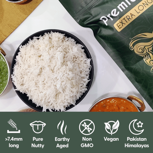 Premium Basmati Extra Long Super Kernel White Rice - 5kg - Image 3