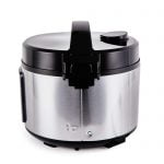 Yum Asia rice cooker light stainless steel lid open right side