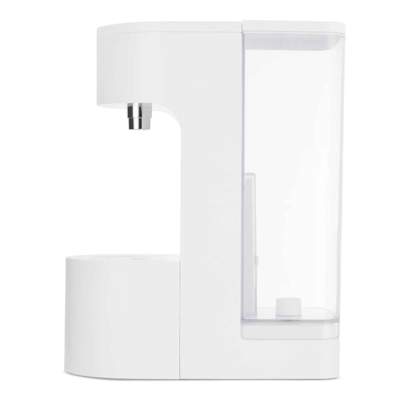 Oyu Instant Hot Water Dispenser Side On profile showing cup stand