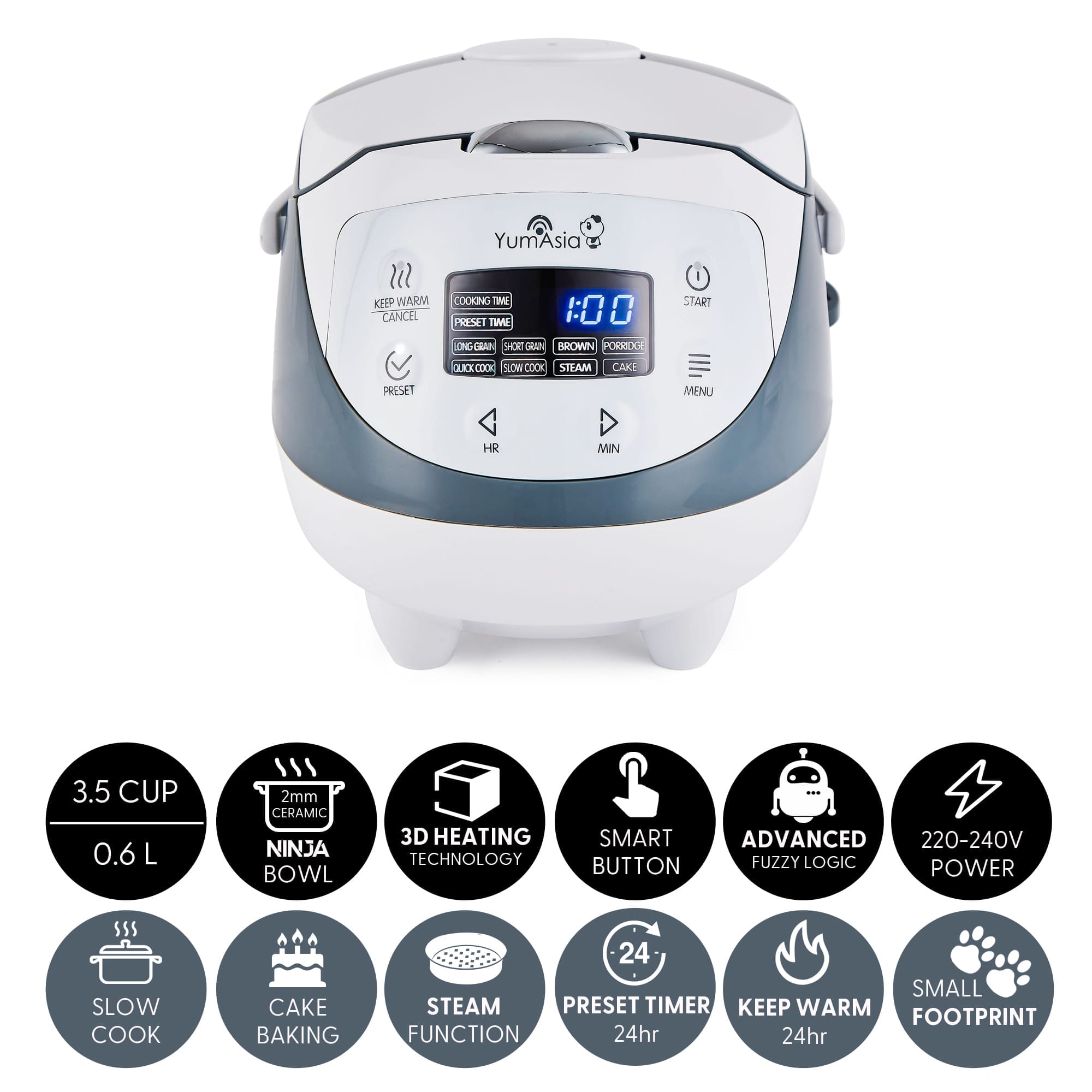 Amazon.com: Yum Asia Panda Mini Rice Cooker With Ninja