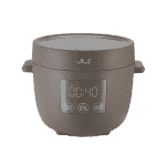 Tsuki-Mini-Rice-Cooker-In-Brown-Front-on-trans