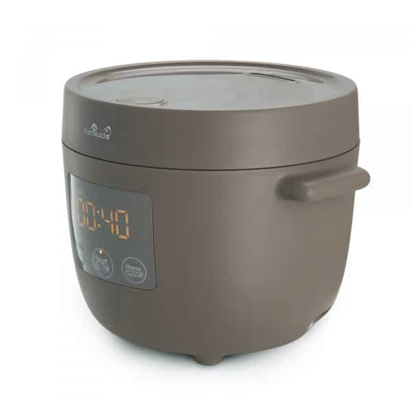 Tsuki rice cooker in grey colour on the side