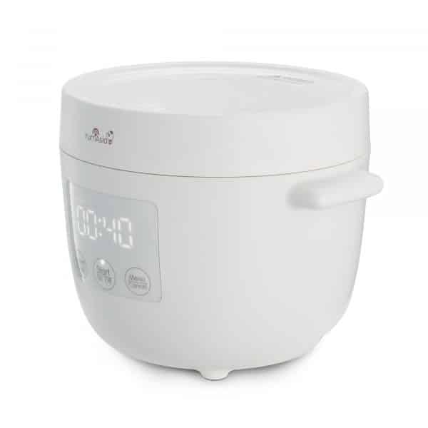 Tsuki rice cooker in white side on view