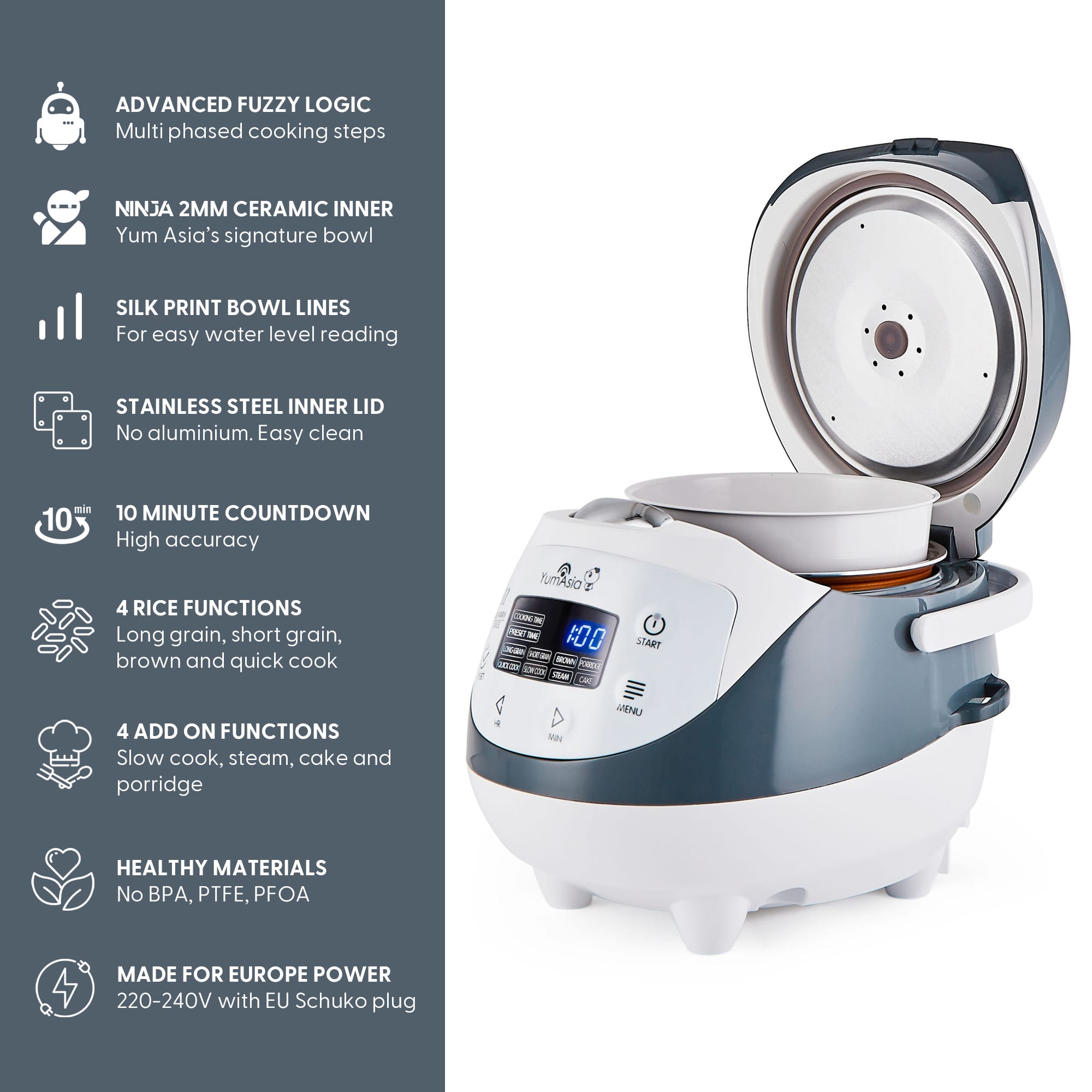 【タイムセール！】 Ceramic Logic Fuzzy Advanced Mini Panda Rice Yum - Cooker その他