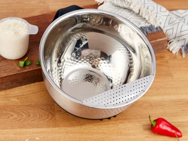 Stainless Steel Rice Washing Bowl - Image 4