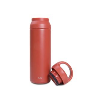 Iku Active red thermal vacuum flask with lid off