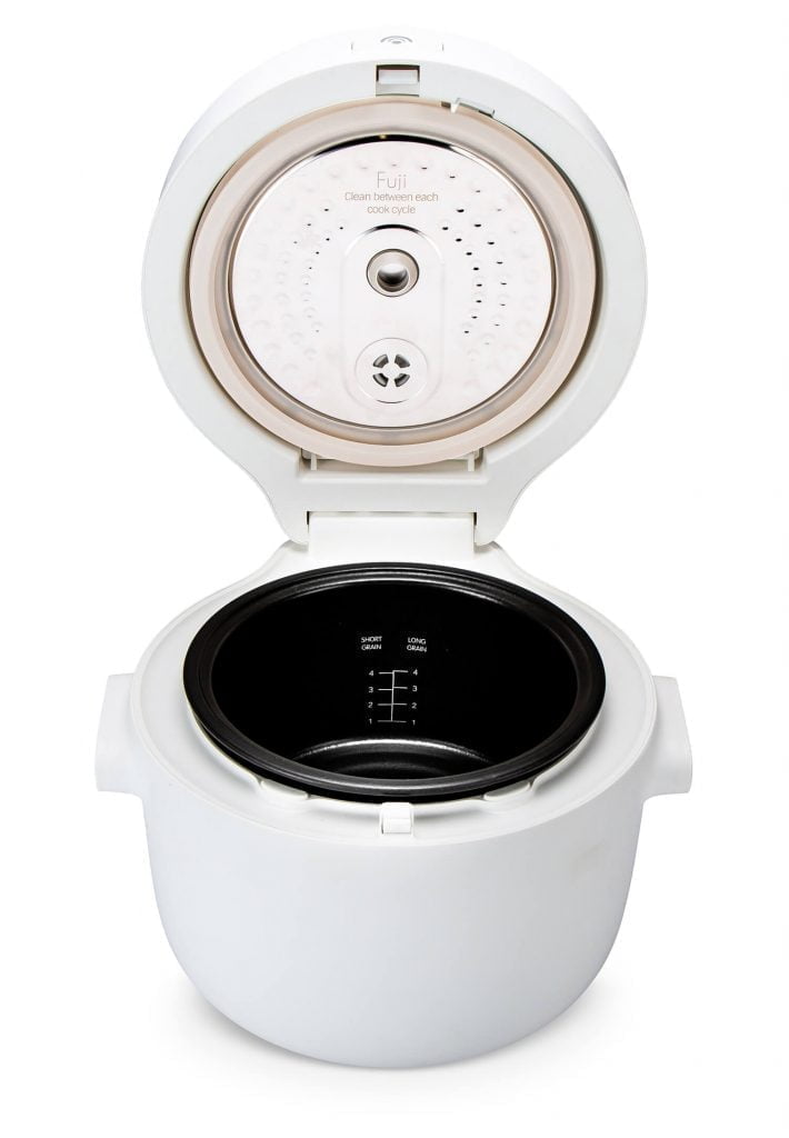 Fuji IH Rice cooker front with lid open