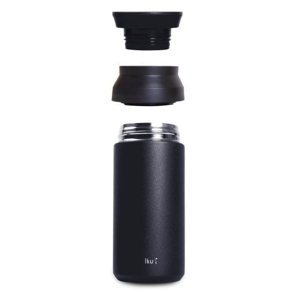 Iku black thermal vacuum flask disassembled