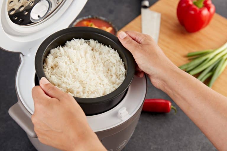 Tsuki rice cooker with bowl of rice