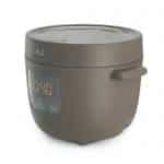 Tsuki rice cooker in grey side on with lid closed