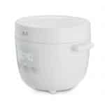 Tsuki rice cooker in white showing side on with lid closed