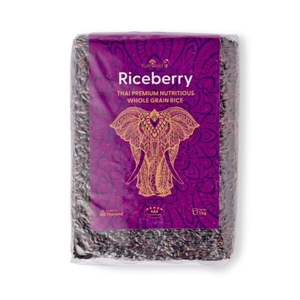 Yum Asia Riceberry Rice on white background front on