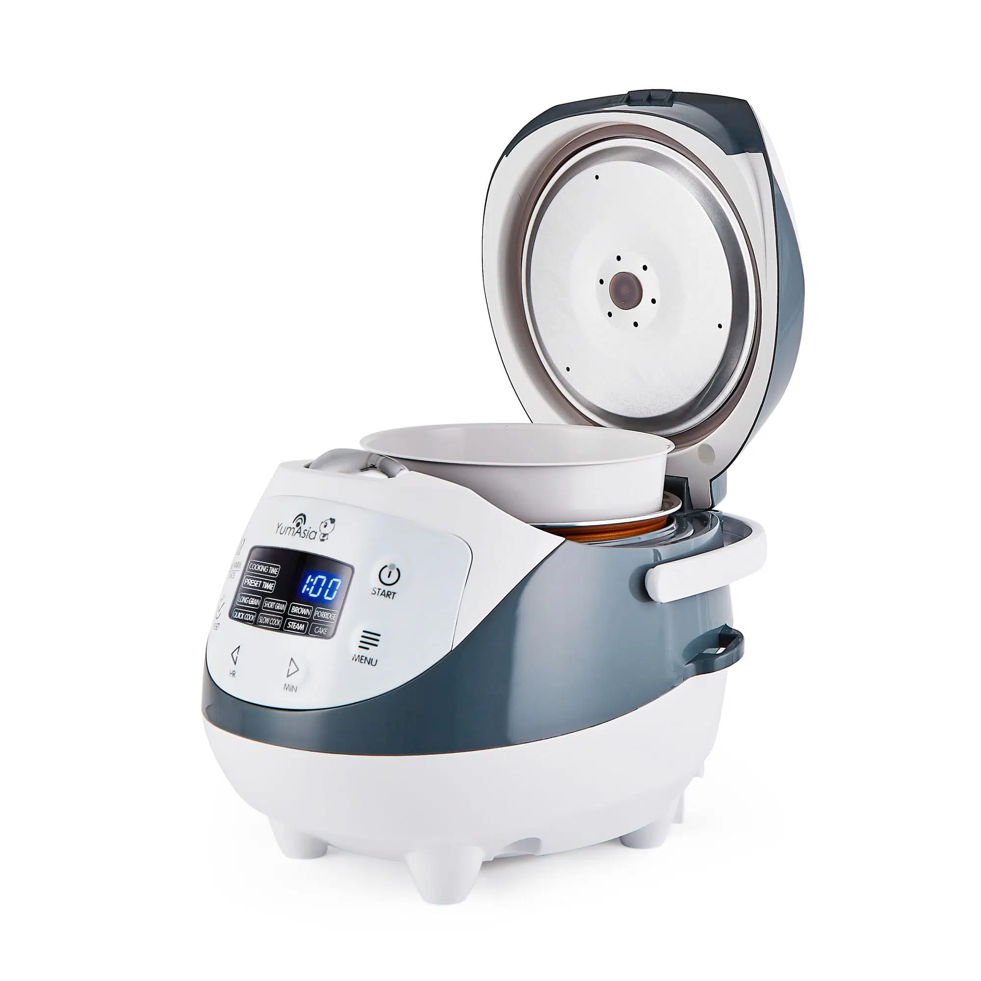 Panda Reiskocher mit geöffnetem Deckel