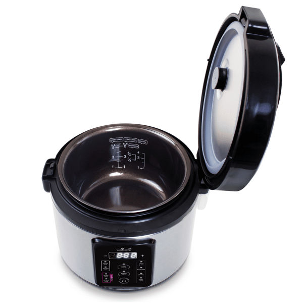 Light Kumo rice cooker top down showing Ninja ceramic bowl level lines (US version)