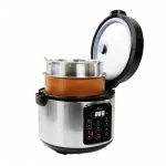 Kumo rice cooker US version side on exploded light stainless steel